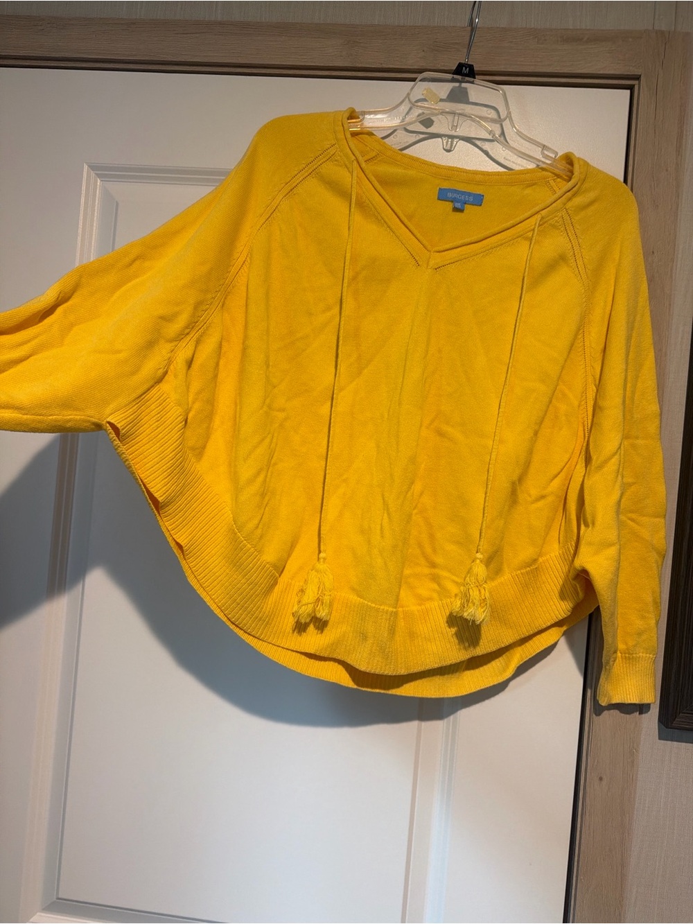 Urge Bright Yellow V-Neck Tassel Knit Sweater - Picture 2 of 4